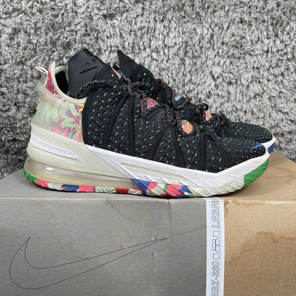 Nike LeBron XVIII Multicolor Basketball Sneakers Men's 10 Embroidered CQ9283-002 - Picture 1 of 13
